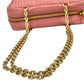 MiuMiu Embossed Logo Nappa Leather Chain Shoulder Bag - Pink 