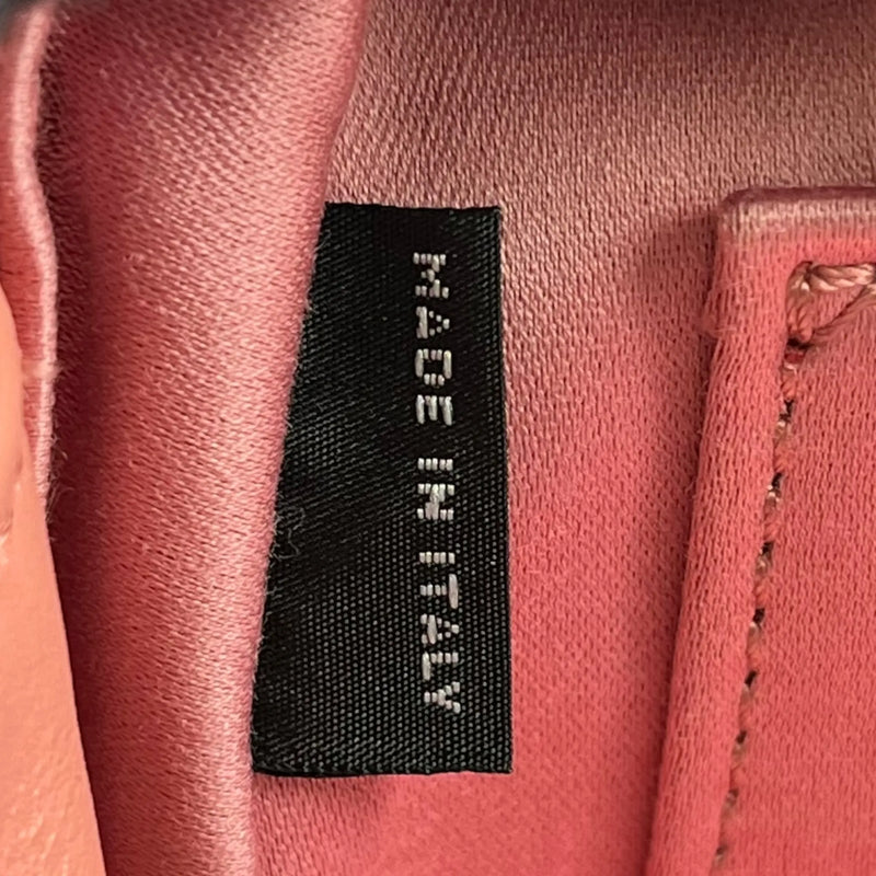 MiuMiu Embossed Logo Nappa Leather Chain Shoulder Bag - Pink 