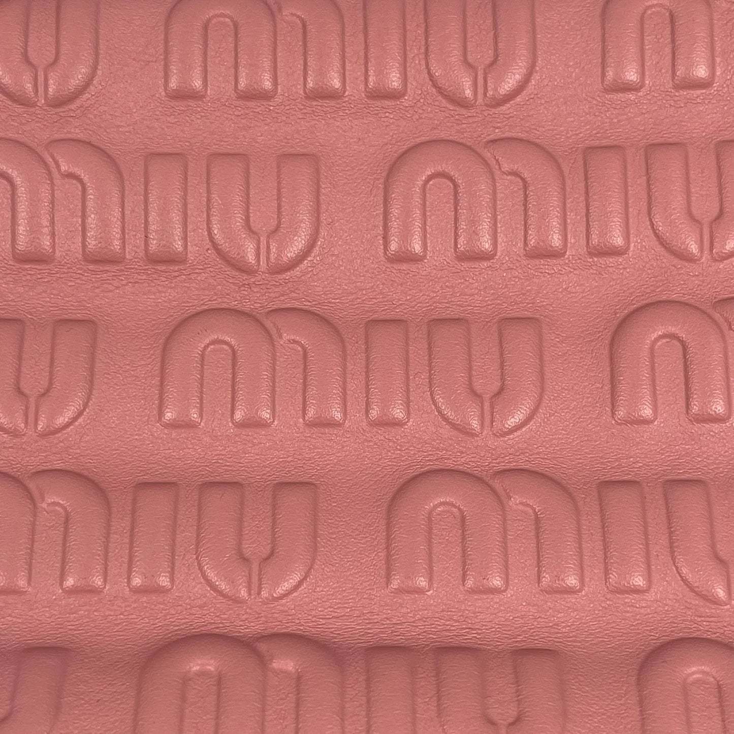 MiuMiu Embossed Logo Nappa Leather Chain Shoulder Bag - Pink 