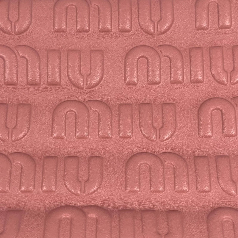 MiuMiu Embossed Logo Nappa Leather Chain Shoulder Bag - Pink 
