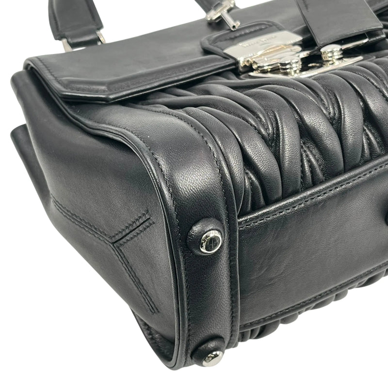 MiuMiu Matelassé Lambskin Handbag/Shoulder Bag - Black 
