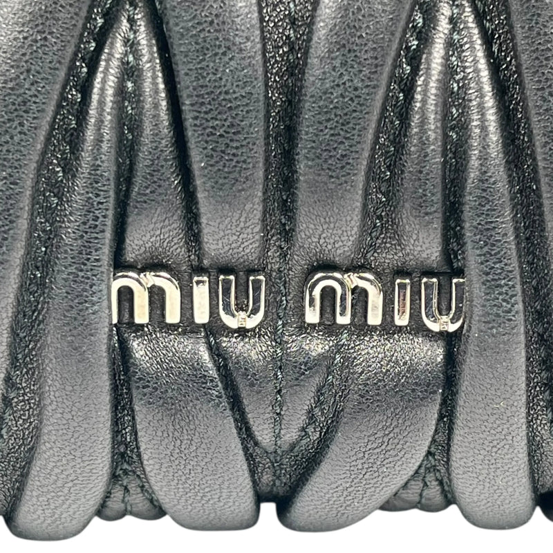 MiuMiu Matelassé Lambskin Handbag/Shoulder Bag - Black 