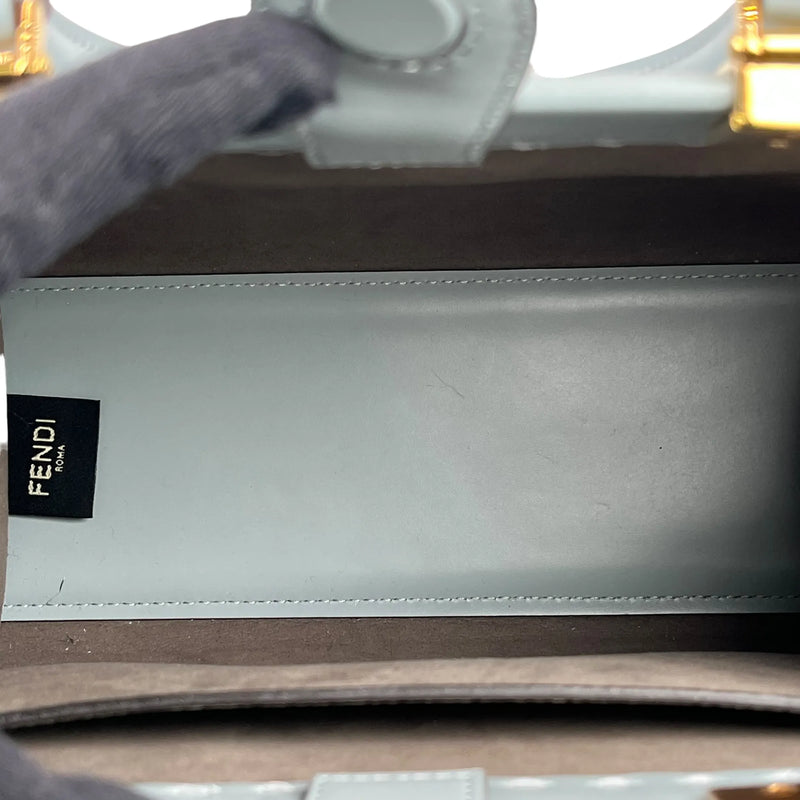 FENDI Sunshine Shopper Small Calfskin Leather Handbag/Shoulder Bag - Blue 