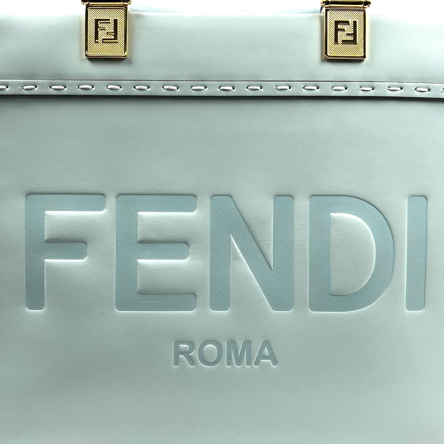 FENDI Sunshine Shopper Small Calfskin Leather Handbag/Shoulder Bag - Blue 