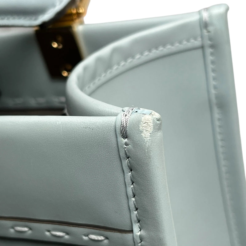 FENDI Sunshine Shopper Small Calfskin Leather Handbag/Shoulder Bag - Blue 