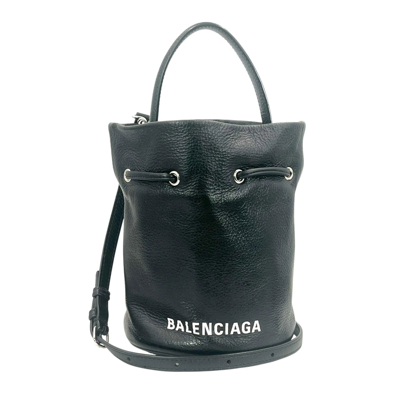 BALENCIAGA エブリデイ ドローストリング バケットバック XS カーフスキン ハンドバッグ ショルダーバッグ - ブラック