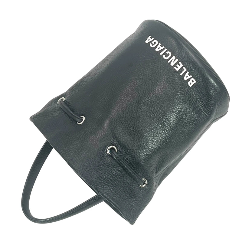 BALENCIAGA エブリデイ ドローストリング バケットバック XS カーフスキン ハンドバッグ ショルダーバッグ - ブラック
