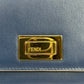 FENDI ピーカブー ツイストロック カーフレザー 二つ折り財布 コンパクトウォレット - ネイビー