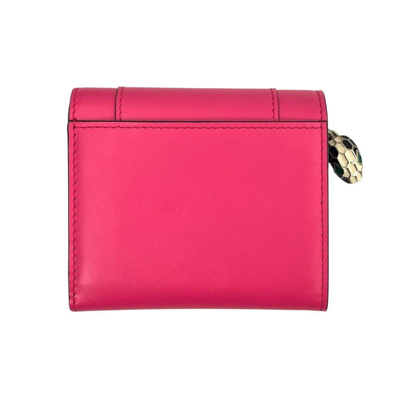 BVLGARI セルペンティ フォーエバー カーフレザー 三つ折り財布 コンパクトウォレット - ピンク