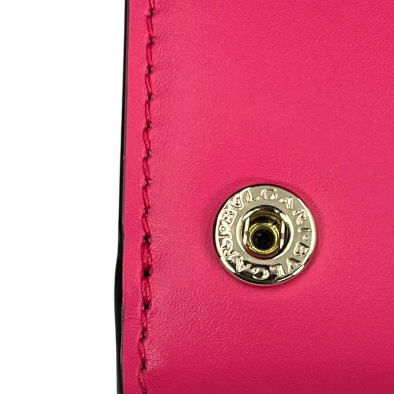 BVLGARI セルペンティ フォーエバー カーフレザー 三つ折り財布 コンパクトウォレット - ピンク