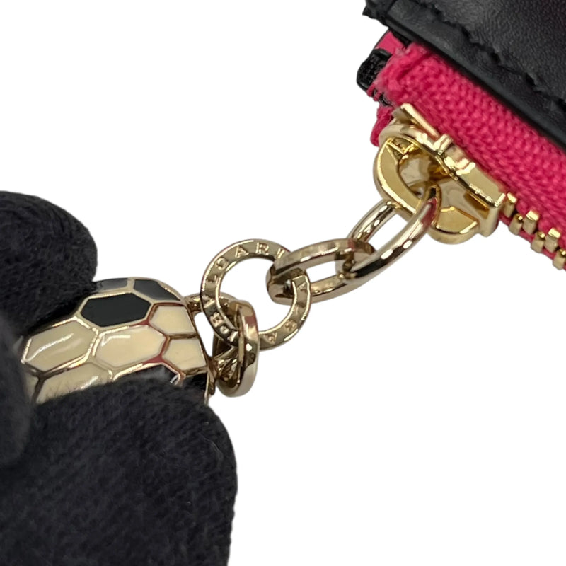 BVLGARI セルペンティ フォーエバー カーフレザー 三つ折り財布 コンパクトウォレット - ピンク