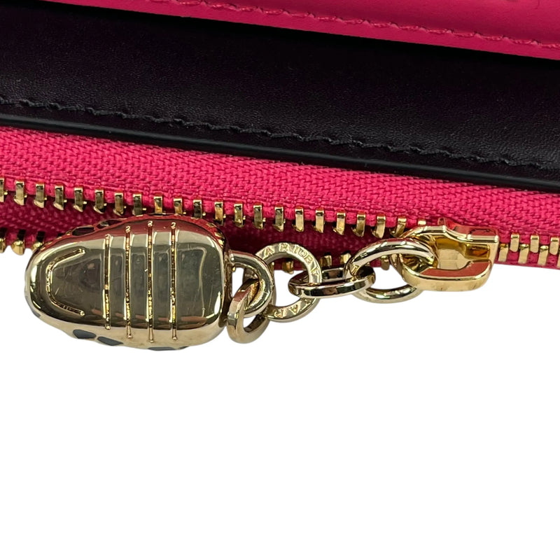 BVLGARI セルペンティ フォーエバー カーフレザー 三つ折り財布 コンパクトウォレット - ピンク