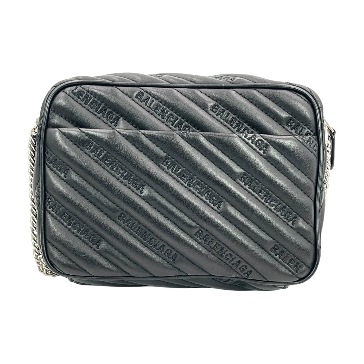 BALENCIAGA BBレポーター XS カーフスキン チェーンショルダーバッグ - ブラック