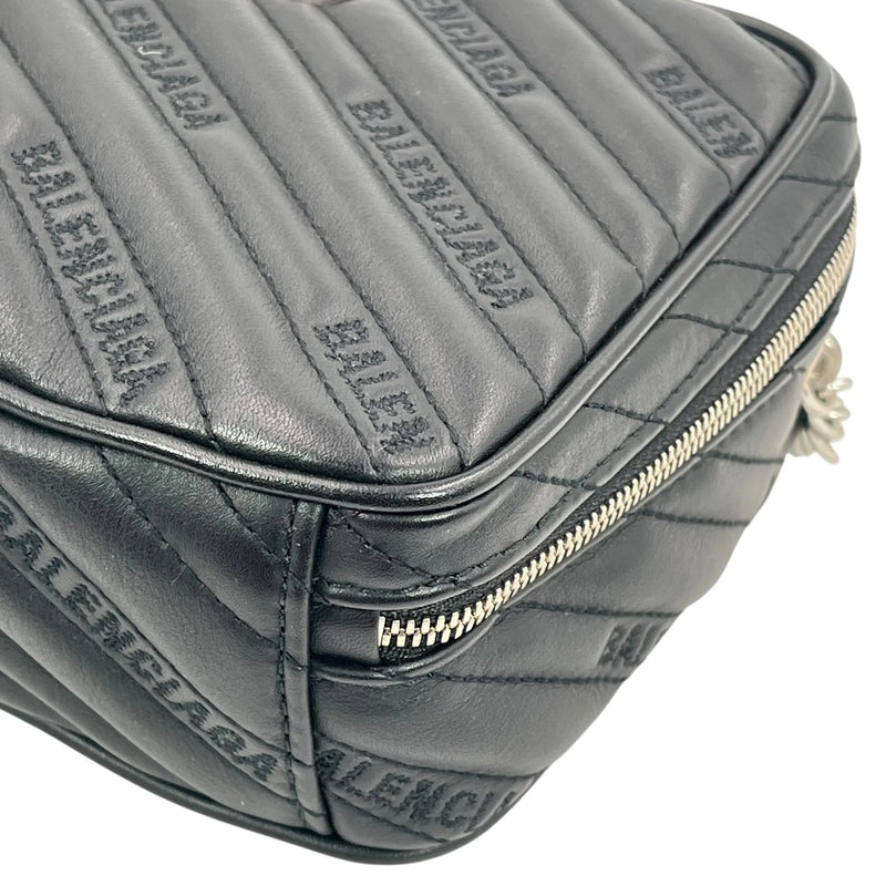 BALENCIAGA BBレポーター XS カーフスキン チェーンショルダーバッグ - ブラック