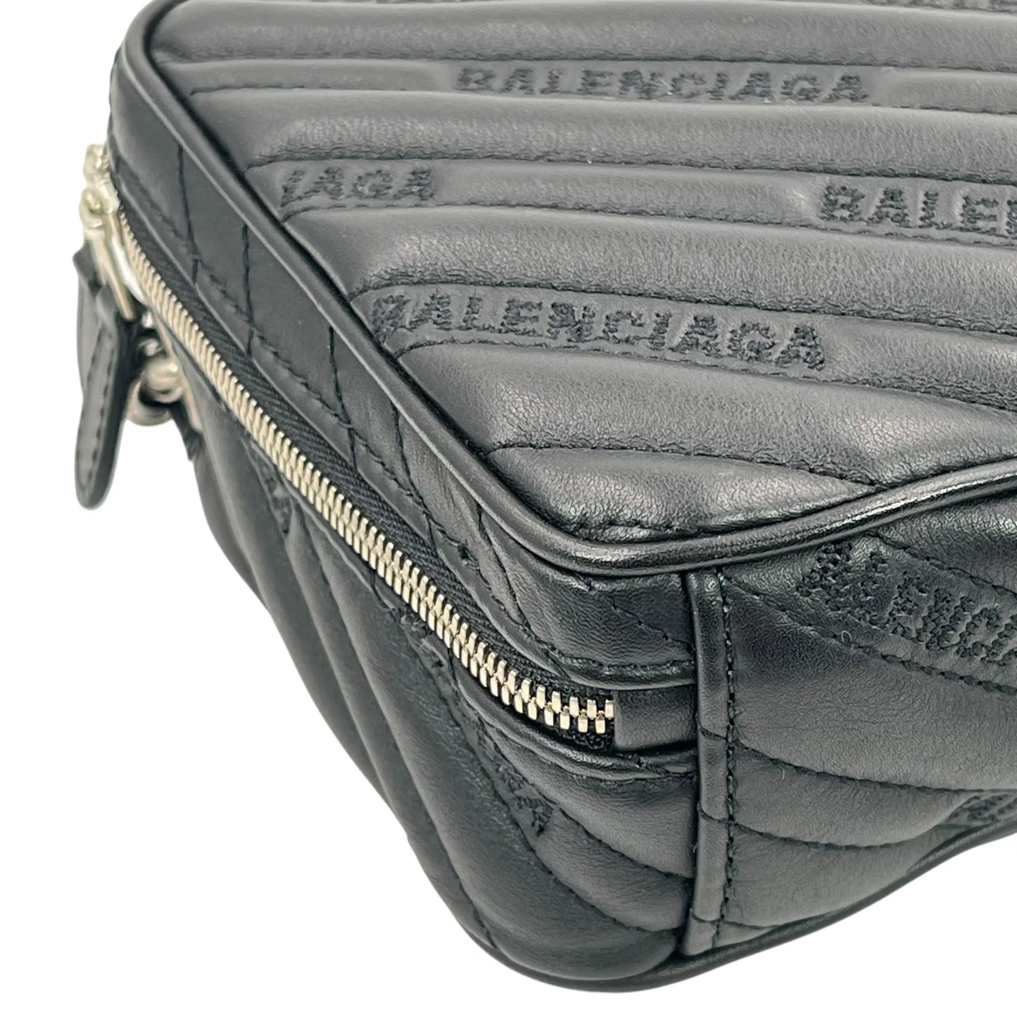 BALENCIAGA BBレポーター XS カーフスキン チェーンショルダーバッグ - ブラック