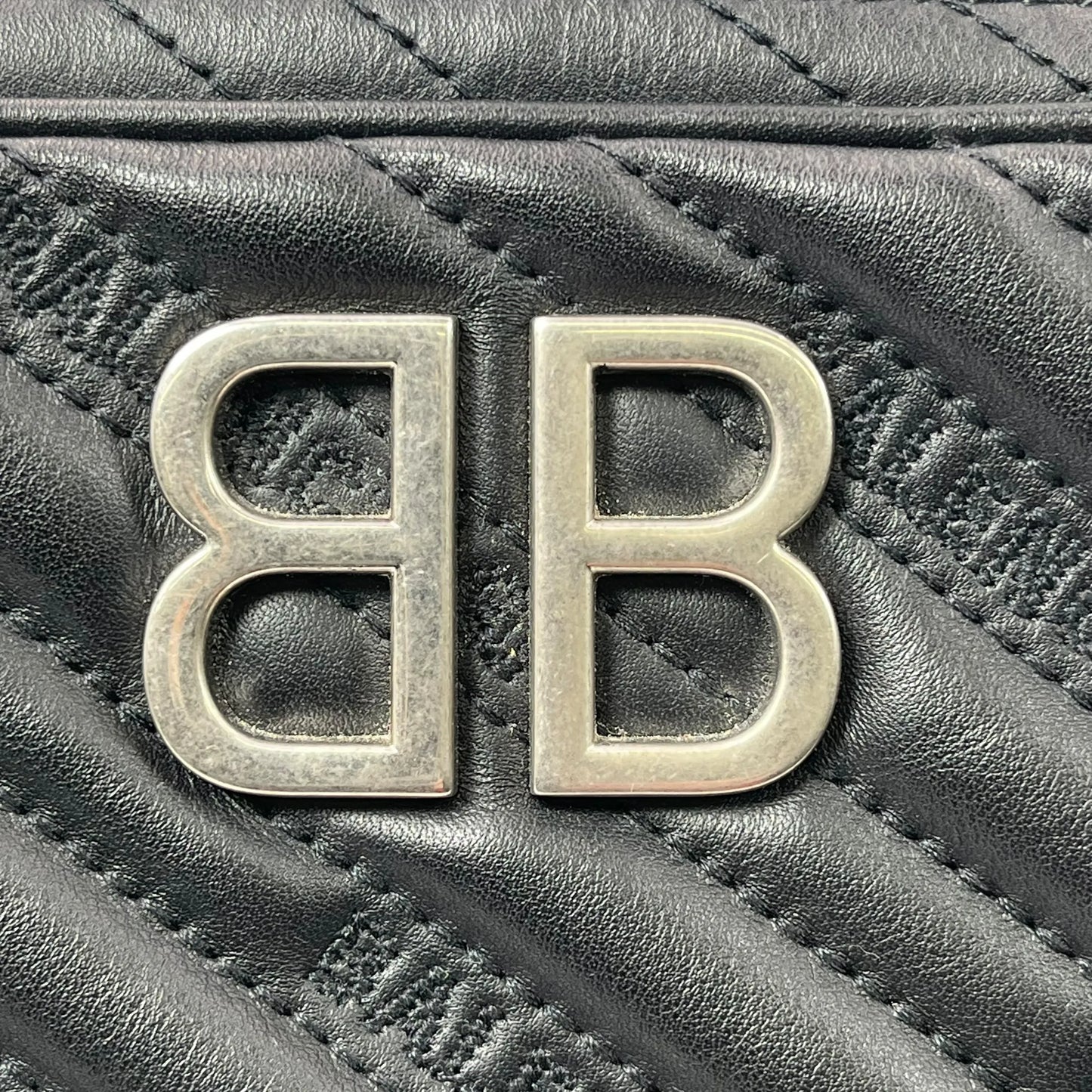 BALENCIAGA BBレポーター XS カーフスキン チェーンショルダーバッグ - ブラック
