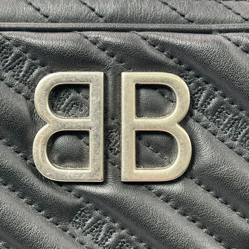 BALENCIAGA BBレポーター XS カーフスキン チェーンショルダーバッグ - ブラック