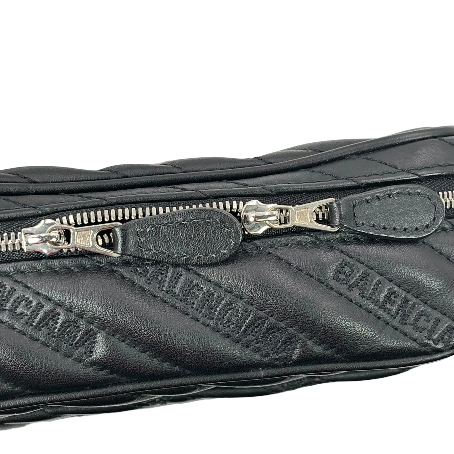 BALENCIAGA BBレポーター XS カーフスキン チェーンショルダーバッグ - ブラック