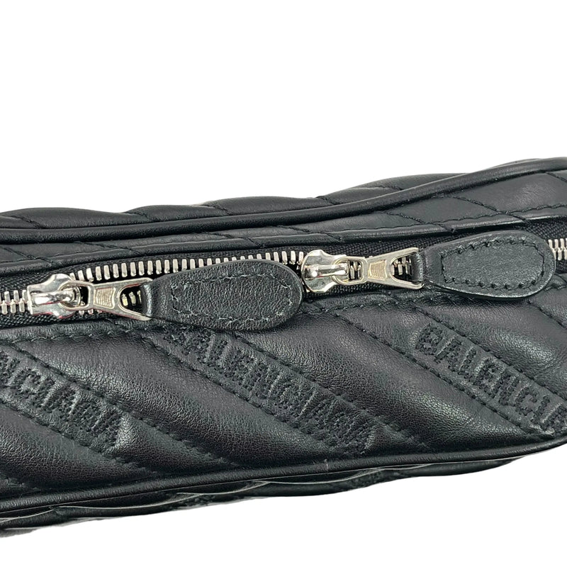 BALENCIAGA BBレポーター XS カーフスキン チェーンショルダーバッグ - ブラック
