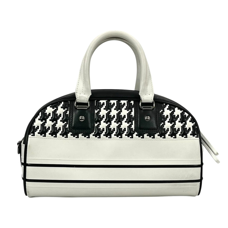 HOLD🔷Dior ディオール ヴァイブ スモール ボウリングバッグ カーフスキン ハンドバッグ ショルダーバッグ - ホワイト × ブラック