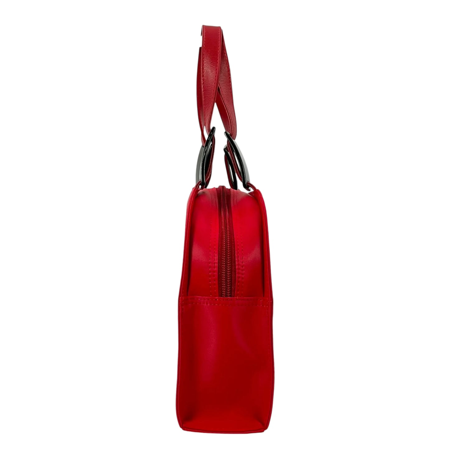 HOLD🔷Saint Laurent エンボスロゴ ナイロン ハンドバッグ - レッド