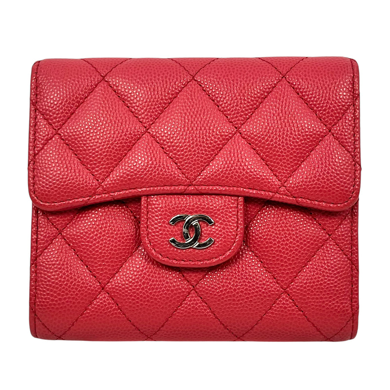 CHANEL マトラッセ キャビアスキン 二つ折り財布 コンパクトウォレット - ピンク