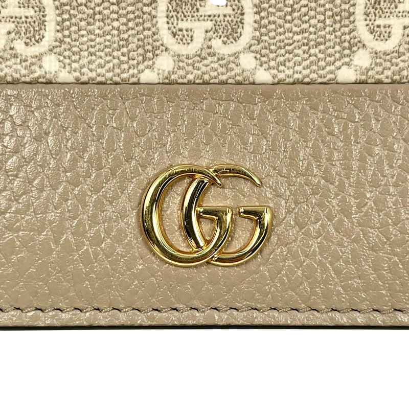 GUCCI GG マーモント 二つ折り財布 コンパクトウォレット - ベージュ