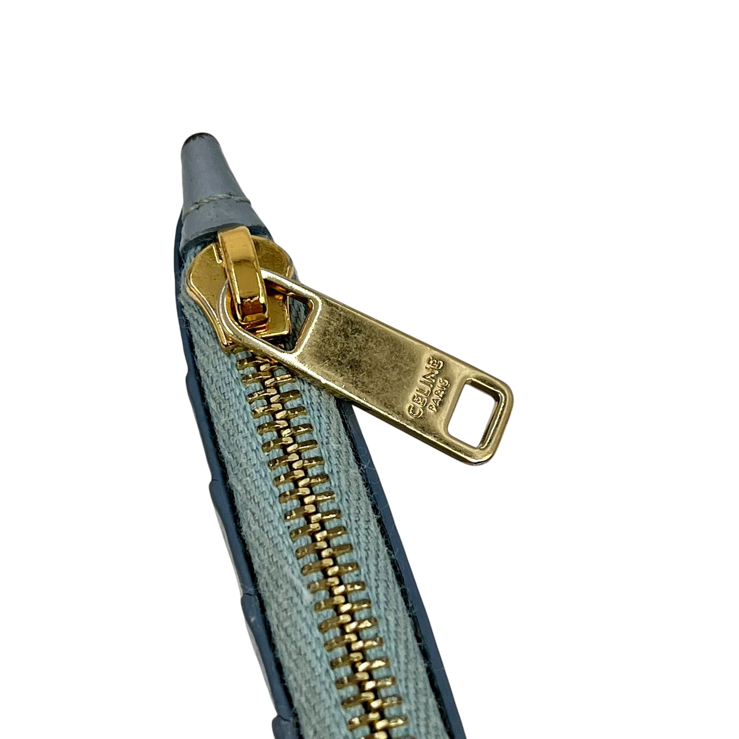 CELINE Zippered Card Case Compact Wallet - Blue 