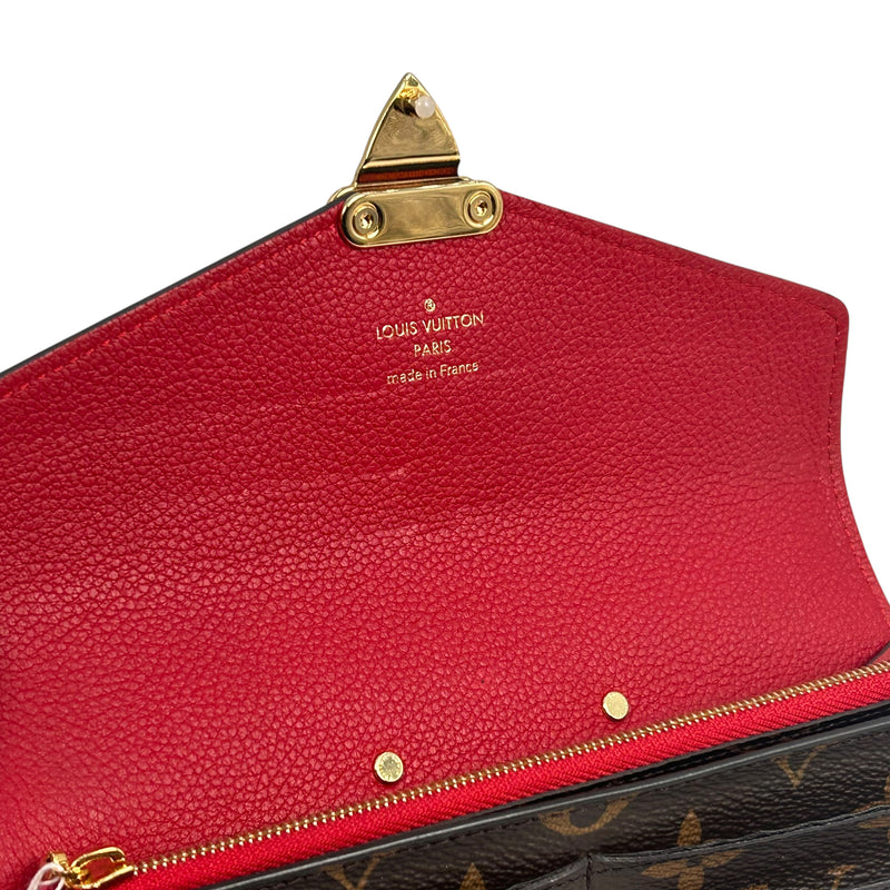 Louis Vuitton Monogram Pallas Portefeuille Long Wallet - Red 
