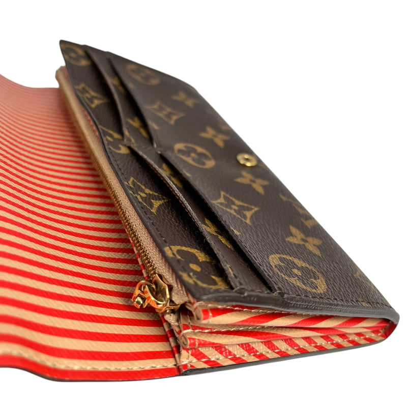 Louis Vuitton Monogram Portefeuille Sarah Canvas Long Wallet - Brown 