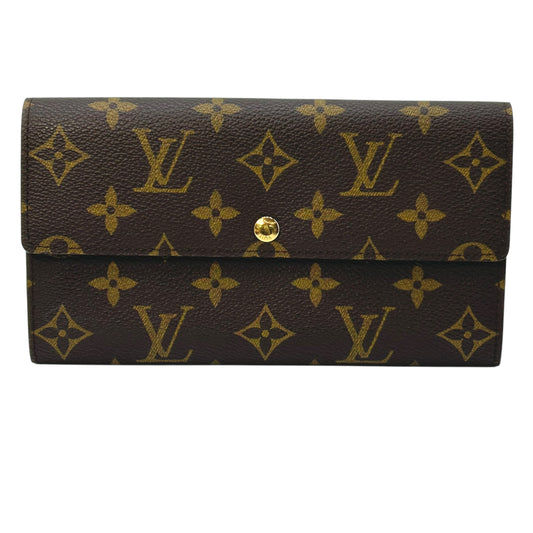 Louis Vuitton Monogram Canvas Porte Monnaie Credit Long Wallet - Brown 