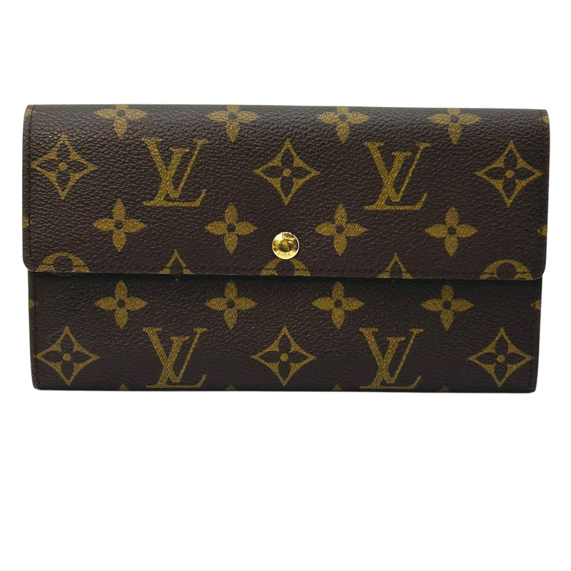 Louis Vuitton モノグラム キャンバス ポルトモネ クレディ 長財布 - ブラウン