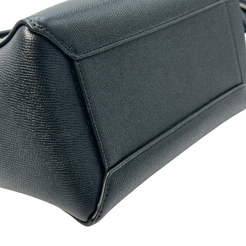 CELINE Leather Micro Beret Handbag/Shoulder Bag - Black 