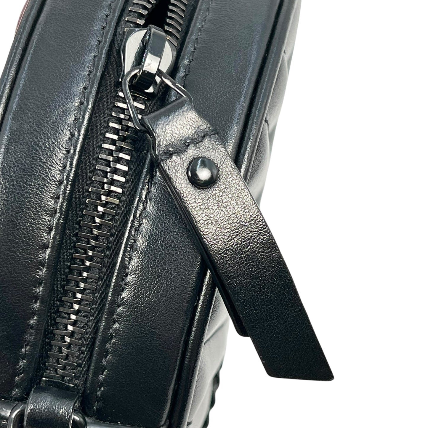 Saint Laurent Vinyl Mini Chain Shoulder Bag - Black 