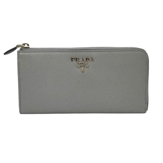 PRADA Saffiano Leather Long Wallet - Grey 