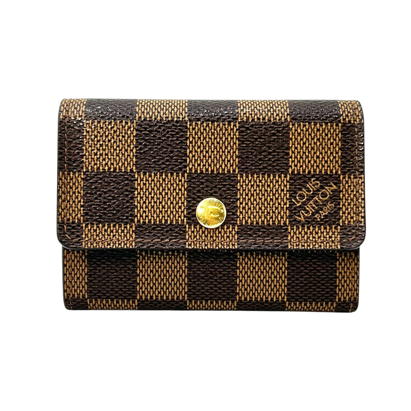 Louis Vuitton Damier Porte Monnaie Plat Bi-fold Compact Wallet - Dark Brown 