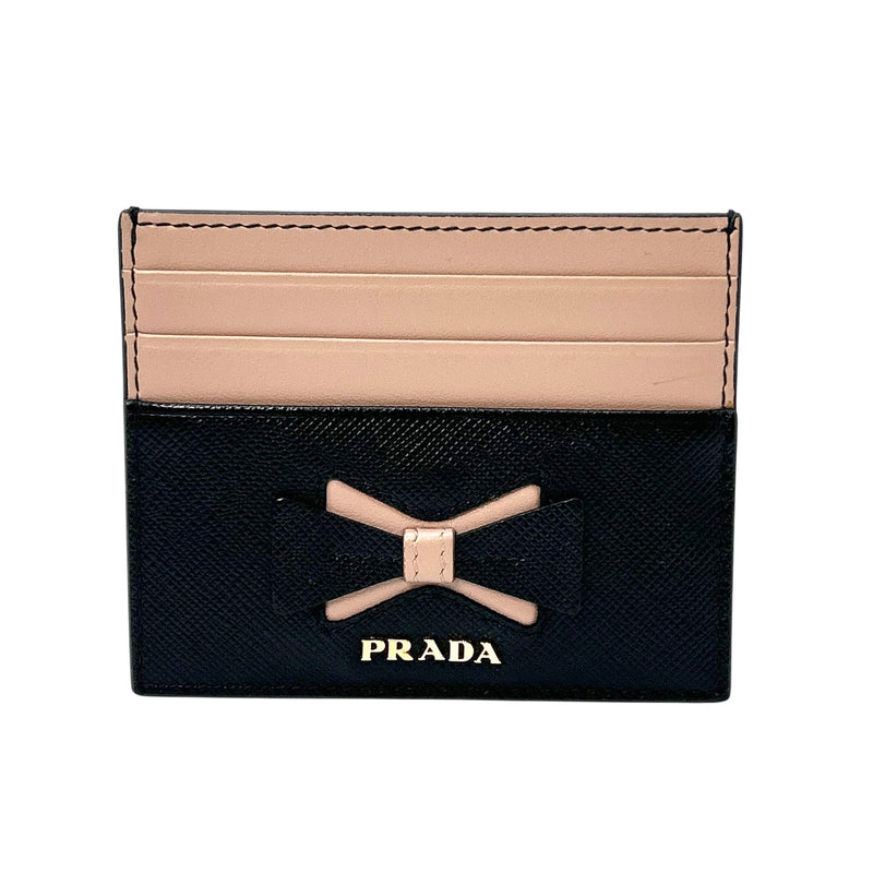 PRADA Saffiano Card Case - Pink and Black 