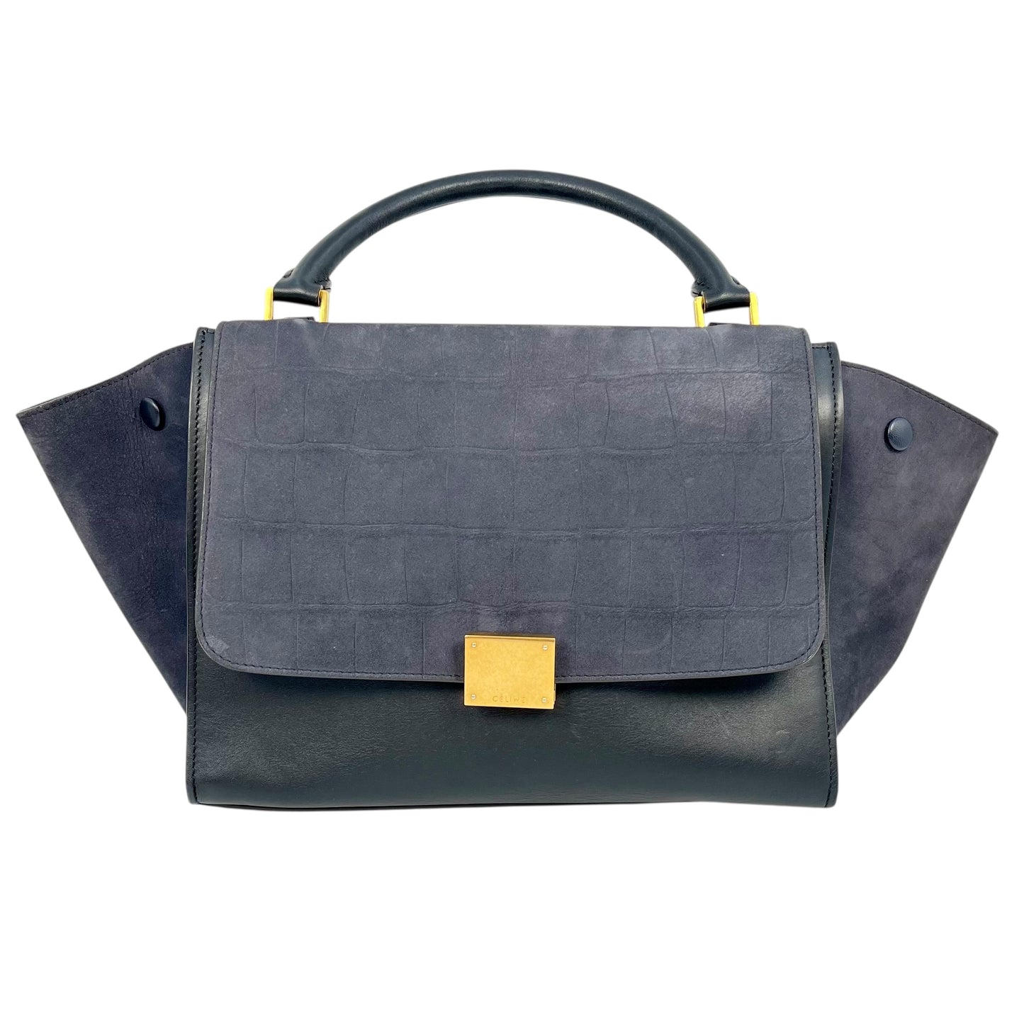CELINE Trapeze Handbag - Navy Blue 