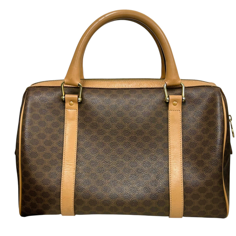 CELINE Macadam Boston Canvas Handbag - Brown 