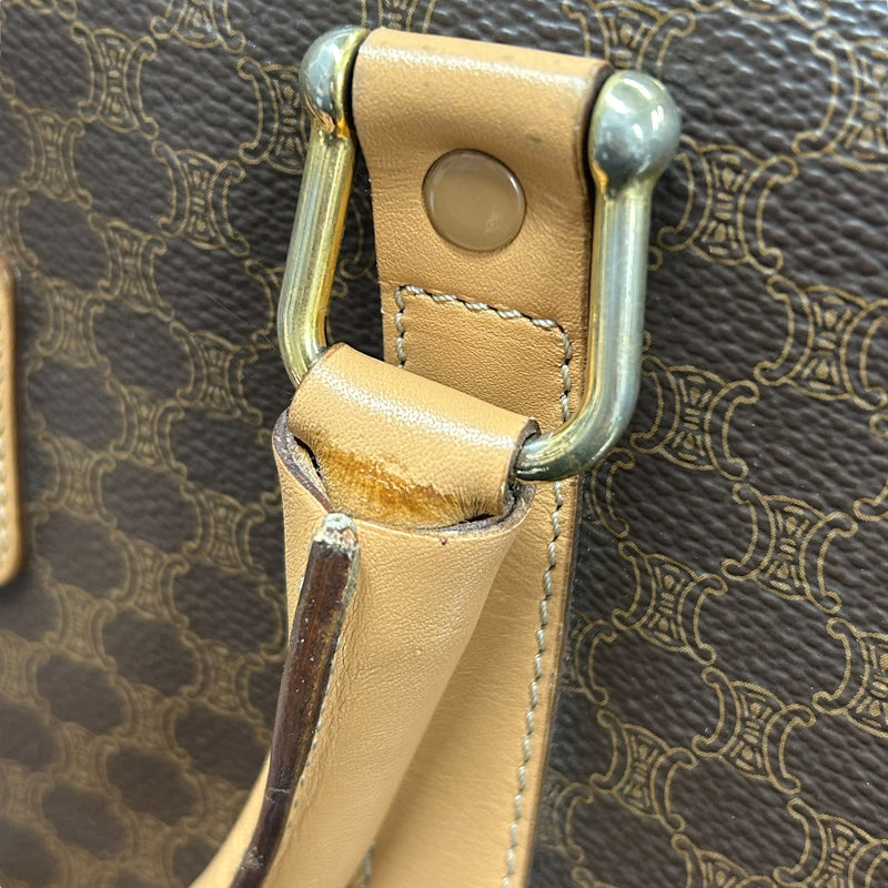 CELINE Macadam Boston Canvas Handbag - Brown 