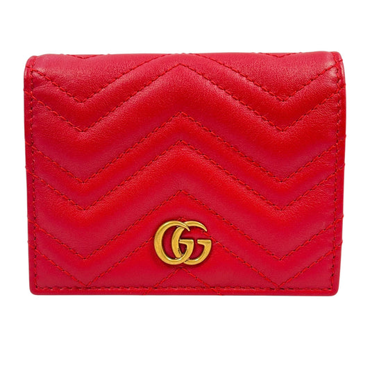 GUCCI GG Marmont Bifold Compact Wallet - Red 
