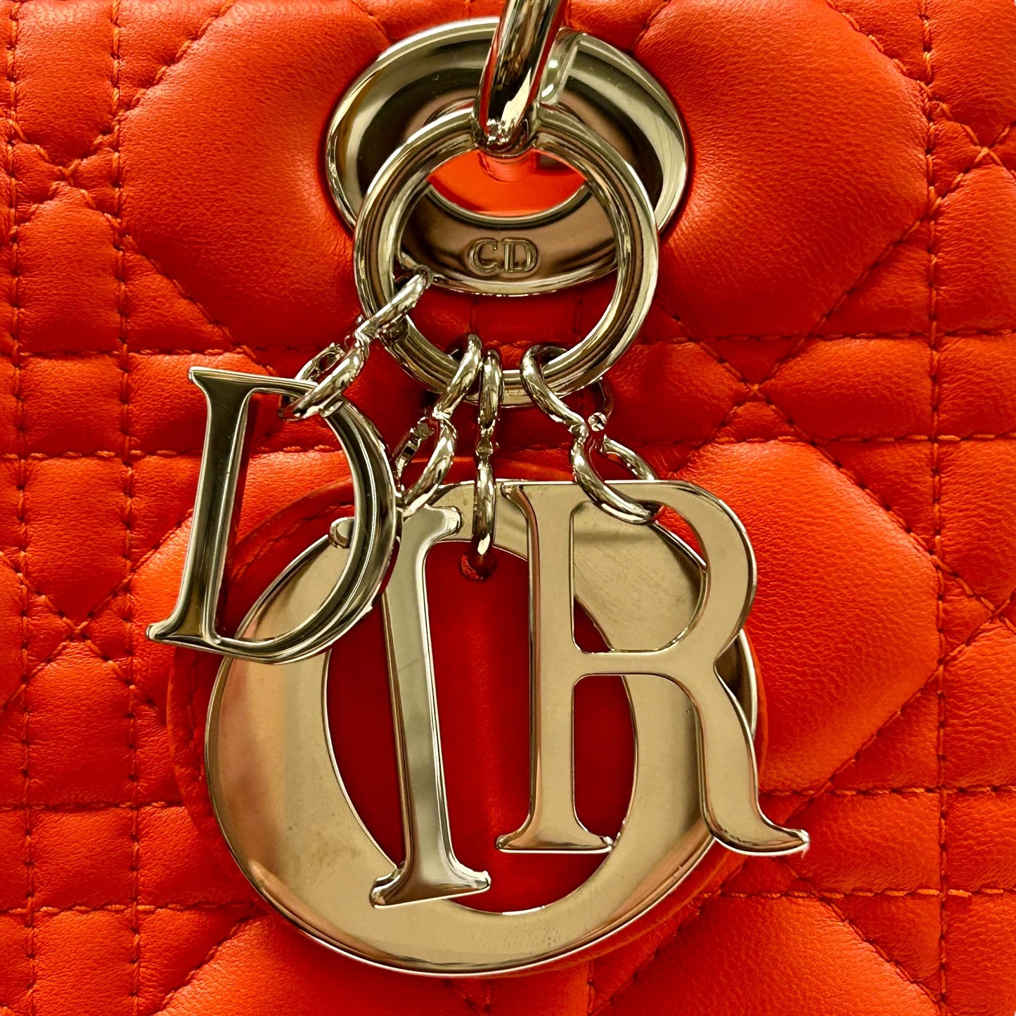 Dior Lady Dior Handbag Shoulder Bag - Orange 