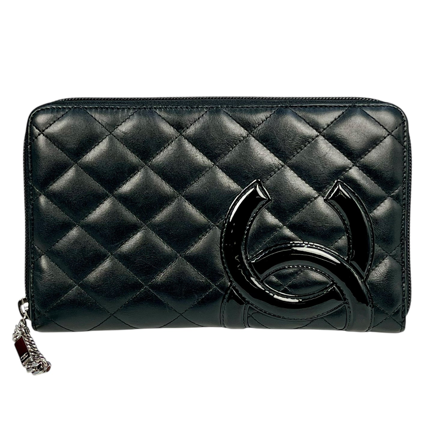 CHANEL Cambon Calfskin Long Wallet - Black 