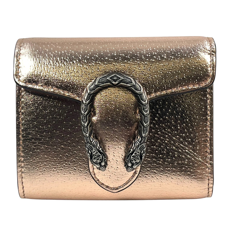 GUCCI Dionysus Bifold Compact Wallet - Pink Gold 