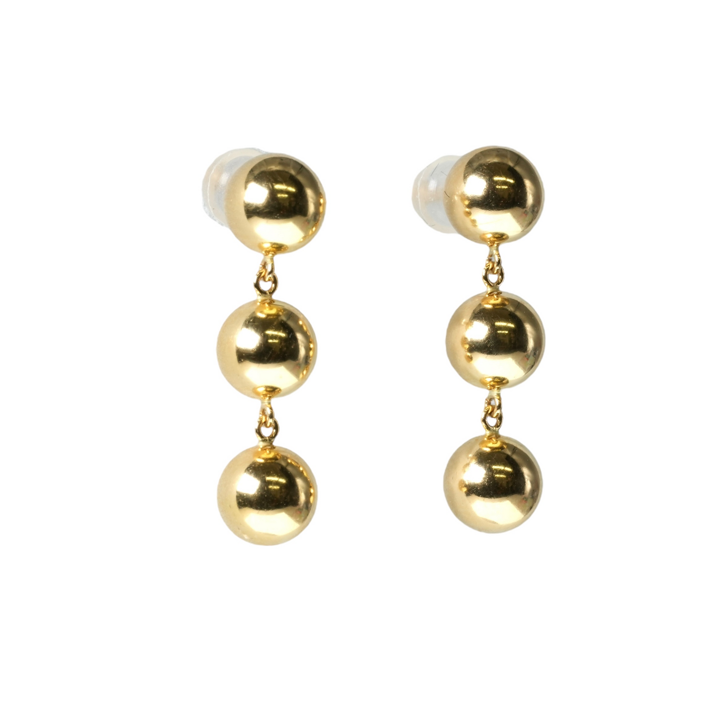 Triple Ball Earrings - 18KYG - 06854 