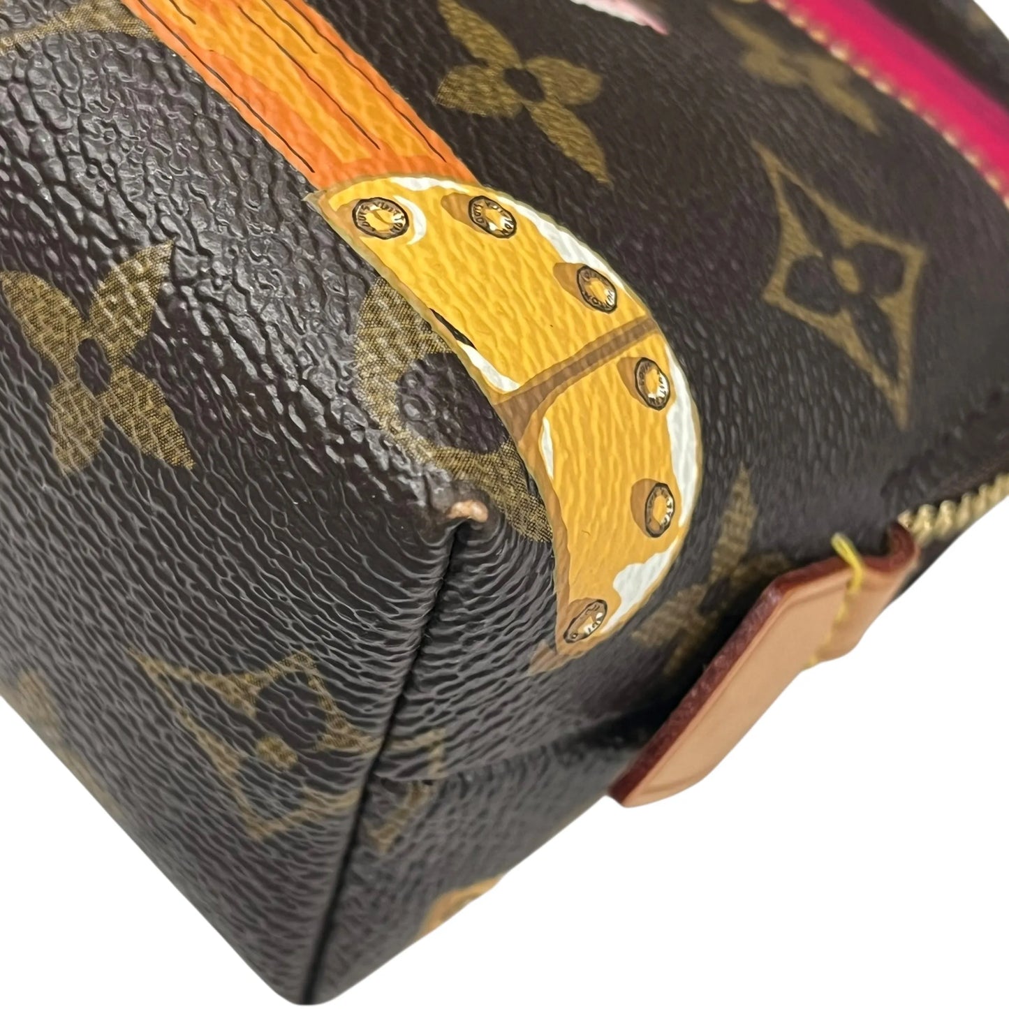Louis Vuitton Monogram Canvas Pochette Cosmetic Summer Trunk Collection Pouch - Brown 