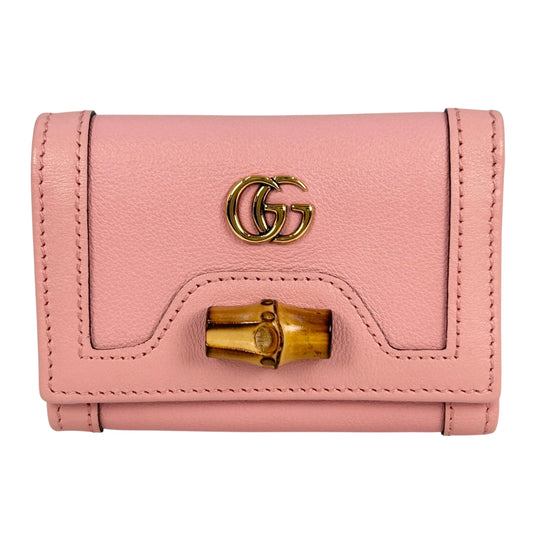 GUCCI GG Marmont Bamboo Tri-fold Compact Wallet - Pink 