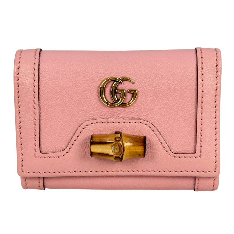 GUCCI GG Marmont Bamboo Tri-fold Compact Wallet - Pink 