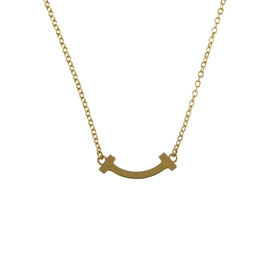 Tiffany &amp; Co. Mini T Smile Necklace - 18KYG 