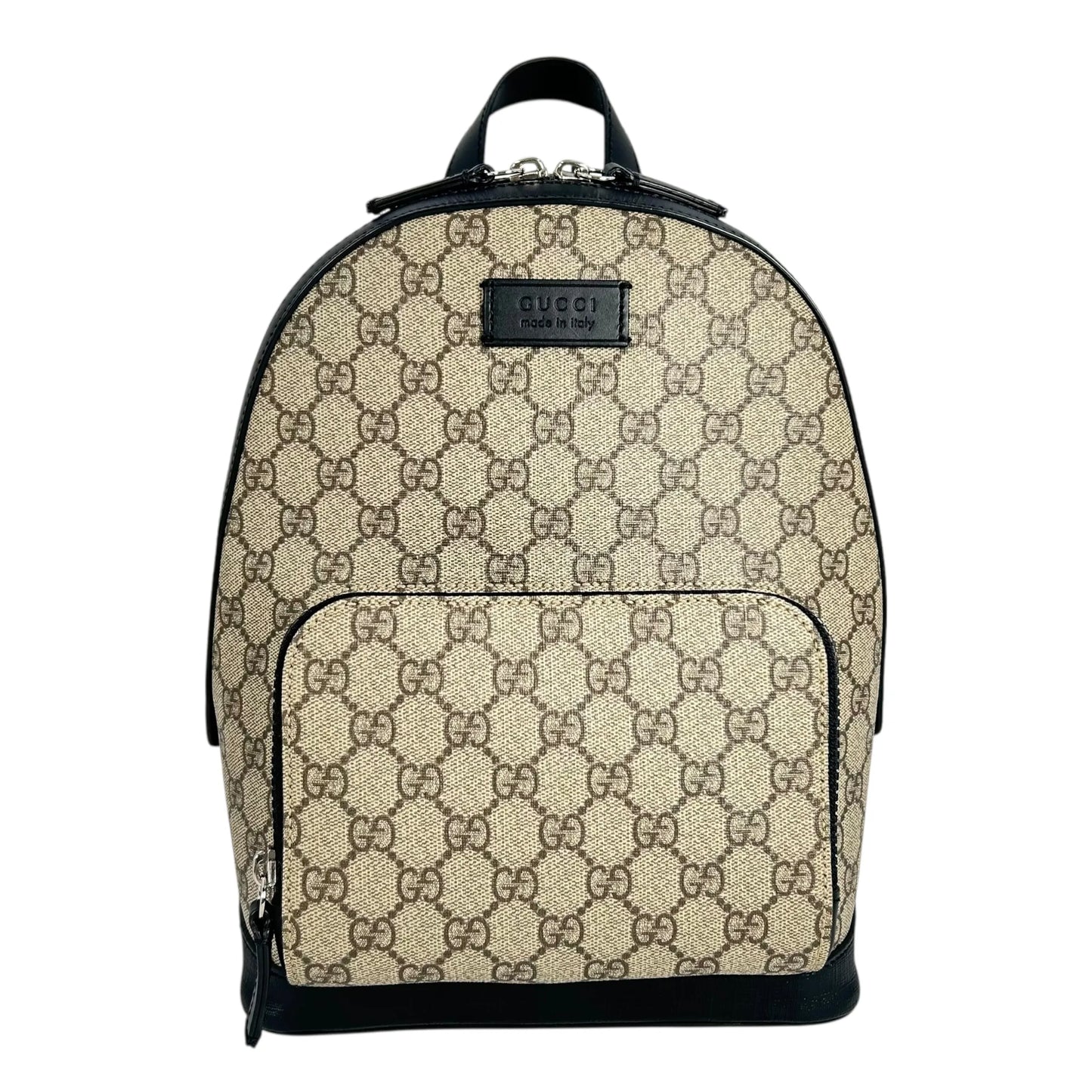 GUCCI GG Supreme Canvas Small Backpack - Beige and Black 